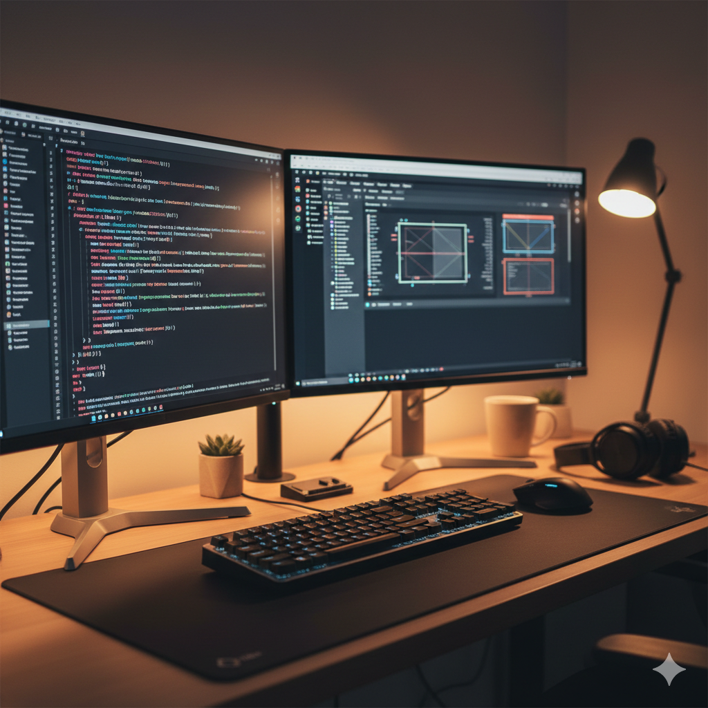 Professional software development workspace